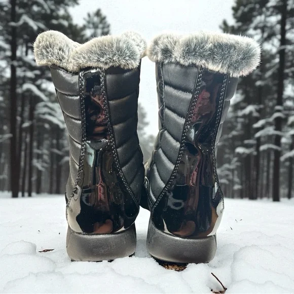 Weatherproof Esther Black Fur Lined Boots Sz 9 Brand New In Box - Picture 6 of 10